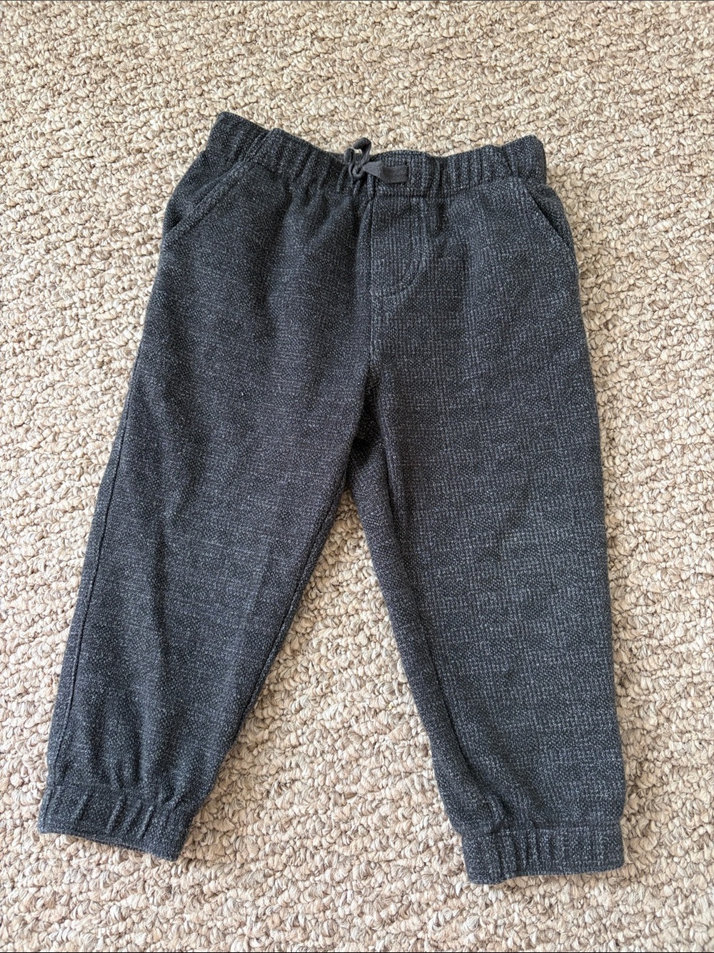 Janie and Jack Charcoal Gray Knit Jogger Pants